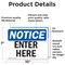 Signmission Enter Here OSHA Notice Sign, Vinyl Decal, 10in W x 7in L, 2PK OS-2PACK-NS-D-710-L-12073 - alternate 2